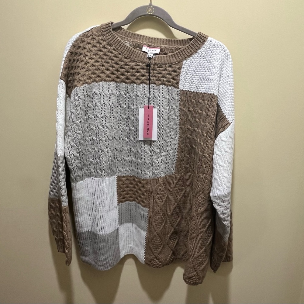 NWT Andre By Unit Color Block Sweater Size 1X